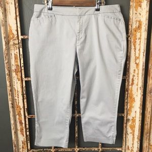 Coldwater Creek Gray Natural Fit Crop Pants 14